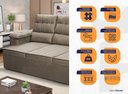 Ver imagem 2 de Sofá Retrátil Reclinável 4 Lugares com Molas 2,30m Quantum Suede Velut Tabaco - King House