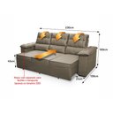 Ver imagem 3 de Sofá Retrátil Reclinável 4 Lugares com Molas 2,30m Quantum Suede Velut Tabaco - King House