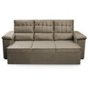 Ver imagem 4 de Sofá Retrátil Reclinável 4 Lugares com Molas 2,30m Quantum Suede Velut Tabaco - King House