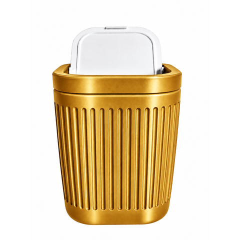 Lixeira de Mesa 2 Litros com Tampa Basculante:Dourado
