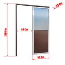 Ver imagem 4 de Porta Correr Suspensa Meia Lambril Meia Vidro Esq L.25 Mix Corten 210x90 Brimak