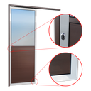 Ver imagem 3 de Porta Correr Suspensa Meia Lambril Meia Vidro Esq L.25 Mix Corten 210x90 Brimak