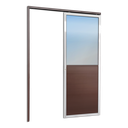 Ver imagem 1 de Porta Correr Suspensa Meia Lambril Meia Vidro Esq L.25 Mix Corten 210x90 Brimak
