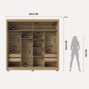 Ver imagem 5 de Guarda Roupa Casal 2 Portas de Correr com Espelho 4 Gavetas Soho 238cm - Carvalho Off White