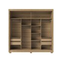 Ver imagem 4 de Guarda Roupa Casal 2 Portas de Correr com Espelho 4 Gavetas Soho 238cm - Carvalho Off White
