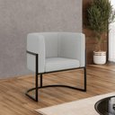 Ver imagem 2 de Kit 6 Cadeiras Poltrona Lua Bouclê Sala Quarto Preto Balaqui Cor:cinza