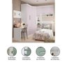 Quarto de Canto Solteiro com Guarda Roupas Cabeceira e Escrivaninha Alpes Luciane Móveis - 5