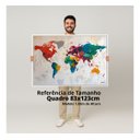 Ver imagem 4 de Quadro Mapa Mundi Contemporâneo Colorido 123x83cm Canvas
