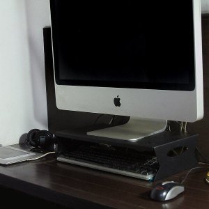 Suporte Apoio de Monitor em Alumínio 10 Cm Altura - Preto