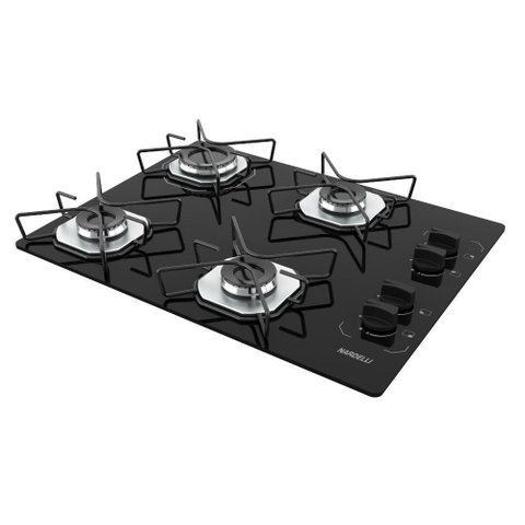Fogão Cooktop Nardelli Ori 4 Bocas Vidro Preto