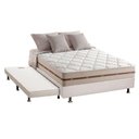 Ver imagem 1 de Cama Box c/Auxiliar Casal: Colchão Anjos MasterPocket Classic Bege + Base CRC Courano Branco(138x188
