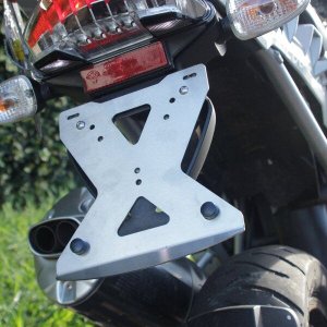 Suporte de Placa BMW GS - 650-800-1200 - Inox Escovado