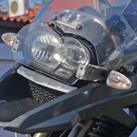 Protetor Farol em Inox e Acrílico Bmw Gs R1200 -2007 a 2012