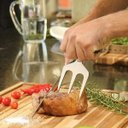 Ver imagem 3 de Garfo Tridente para Churrasco em Inox com Base Madeira Teca