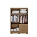 Ver imagem 2 de Guarda Roupa Solteiro Encant 4 Portas de Bater 3 Gavetas MDP Cumaru 120cm
