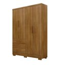 Ver imagem 1 de Guarda Roupa Solteiro Encant 4 Portas de Bater 3 Gavetas MDP Cumaru 120cm