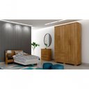 Ver imagem 3 de Guarda Roupa Solteiro Encant 4 Portas de Bater 3 Gavetas MDP Cumaru 120cm