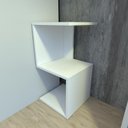 Ver imagem 1 de Movel Auxilar para Closet Mesa Lateral Mesa de Canto Closet Canto Branco