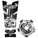 Ver imagem 1 de Kit Protetor Tanque e Bocal Adesivo Moto Yamaha Fz15 Pernalonga Preto Teu Adesivo Cinza