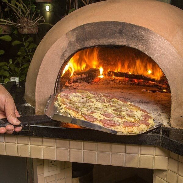 Pá de Pizza de Fornear-Lamina 30 Cm Inox Quadrada-Cabo 1Mtr - 1