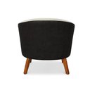 Ver imagem 7 de Poltrona Sala Decorativa Kit 2 Stella Pé Madeira Trapézio Castanho Sintético Pu Preto/bouclê Bege D0