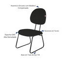 Ver imagem 6 de Cadeira Executiva Fixa Base Sky P/ Escritório Ergonômica