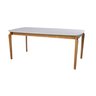 Mesa de Jantar Retangular Petra 140 Cm Base Madeira Maciça Off White - 1