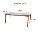 Ver imagem 2 de Mesa de Jantar Retangular Petra 140 Cm Base Madeira Maciça Off White