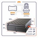 Ver imagem 2 de Conjunto Box Baú Super King Miami Cinza 193x203x69 Espuma D33