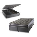 Ver imagem 1 de Conjunto Box Baú Super King Miami Cinza 193x203x69 Espuma D33