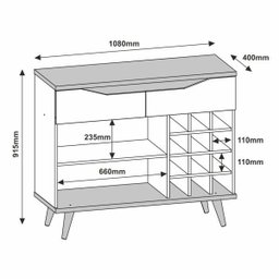 Aparador Barzinho Grace Noce/off White Casa D - 4