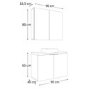 Ver imagem 3 de Conjunto de Banheiro 90cm x 145cm Nature Branco/Carvalho