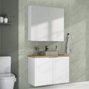 Ver imagem 1 de Conjunto de Banheiro 90cm x 145cm Nature Branco/Carvalho
