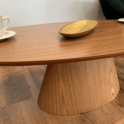 Mesa de Centro Cone Oval 120x60 cm Base Laminada em Madeira Freijó Tampo Freijó Freijó Personal Art  - 3