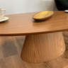 Mesa de Centro Cone Oval 120x60 cm Base Laminada em Madeira Freijó Tampo Freijó Freijó Personal Art  - 3