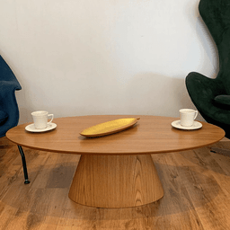 Mesa de Centro Cone Oval 120x60 cm Base Laminada em Madeira Freijó Tampo Freijó Freijó Personal Art  - 2
