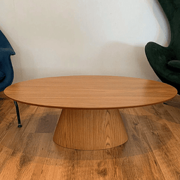 Mesa de Centro Cone Oval 120x60 cm Base Laminada em Madeira Freijó Tampo Freijó Freijó Personal Art  - 4