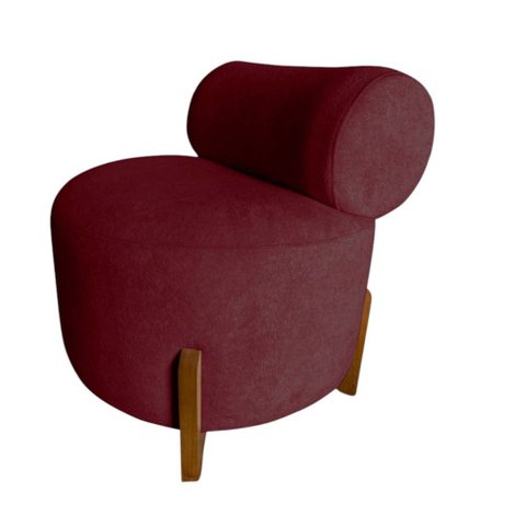 Poltrona Decorativa Mônaco Suede Marsala