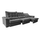 Ver mais imagens de Sofá Retrátil e Reclinável 3,55m Cama inBox Big Fresh com SoftGel D40 Velupluma Cinza