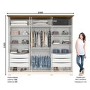 Ver imagem 3 de Guarda Roupa Casal Ambiente Napoli 6 Portas Off White Nature - Henn