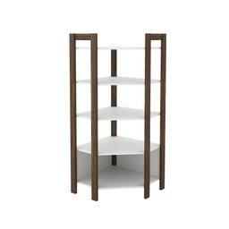 Conjunto Mesa para Computador, Balcão C/ Gaveta e Estante Branco Nogal - Fdecor - 4