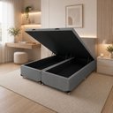 Ver imagem 1 de Base Baú Queen Suede 158x197x35cm Smart Cinza