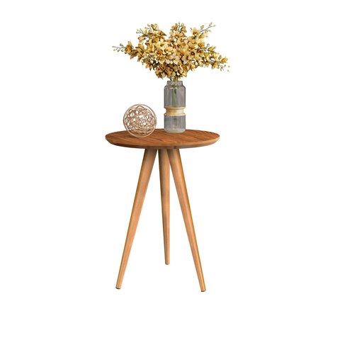 Mesa de Apoio Classic com Pés Palito para Sala ou Escritório - Freijó