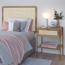 Ver imagem 6 de Cabeceira Solteiro 90cm e 1 Mesa Lateral 1 Gaveta Industrial Indy A03 Hanover