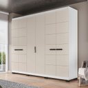 Ver imagem 2 de Roupeiro Lisboa 6 Portas 4 Gavetas 242x214cm Branco/Creme 240843