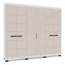 Ver imagem 1 de Roupeiro Lisboa 6 Portas 4 Gavetas 242x214cm Branco/Creme 240843