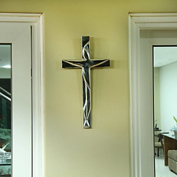 Crucifixo Cristo - Alumínio Fundido - Polido - 3