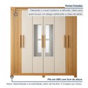 Ver mais imagens de Guarda-Roupa Casal 6 Portas 2 Gavetas com Espelho 100% MDF Norten Marrom/Cinamomo/Off White