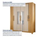 Ver imagem 7 de Guarda-Roupa Casal 6 Portas 2 Gavetas com Espelho 100% MDF Norten Marrom/Cinamomo/Off White