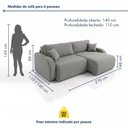 Ver imagem 3 de Sofá Cama Modular Orgânico Retrátil 4 Lugares 270cm Base Madeira Maciça Cancún